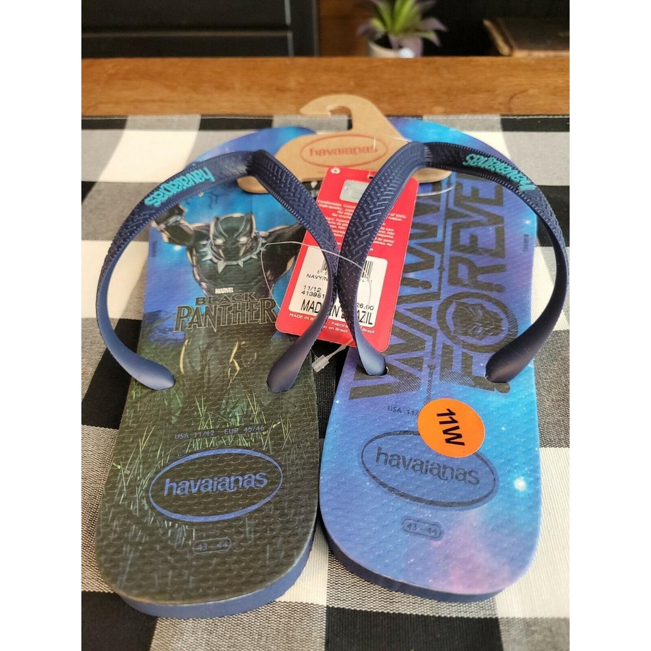 Havaianas Mens Size US 11 12 Marvel Black Panther... - Depop