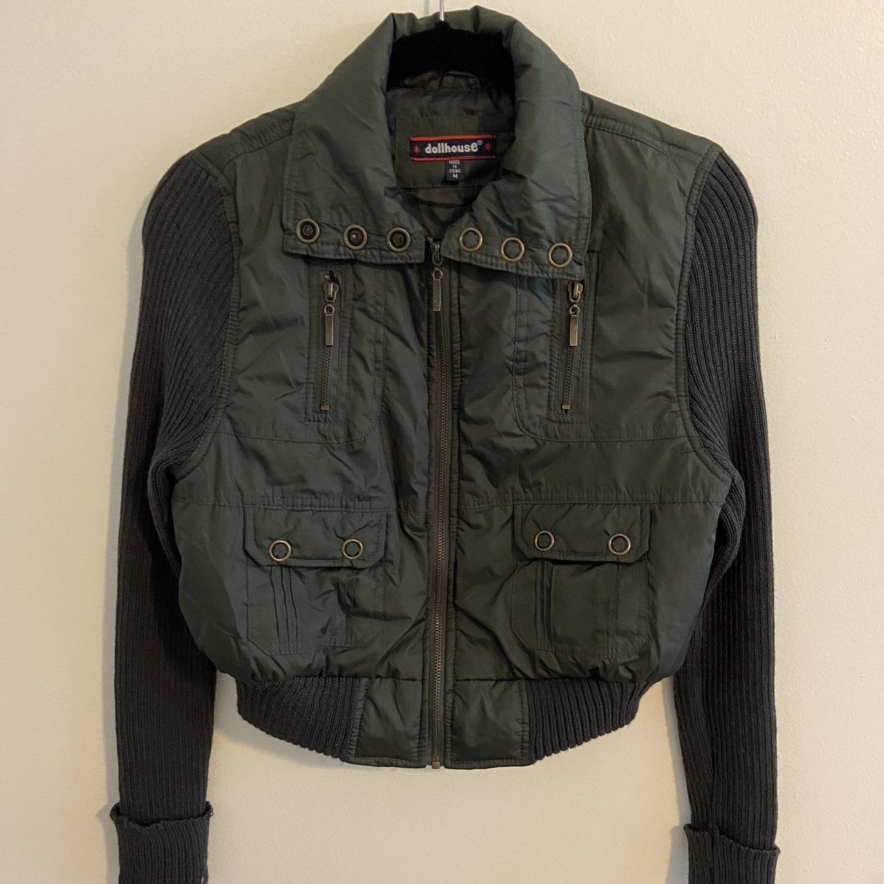 Vintage Dollhouse utility vest jacket with knit... Depop
