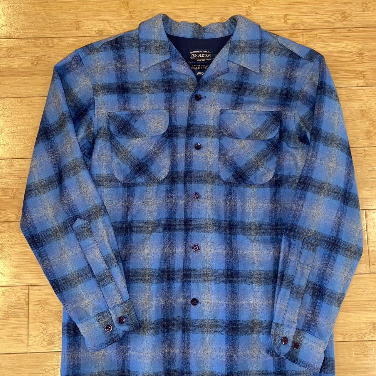 Pendleton Men's Grey and Blue Shirt | Depop