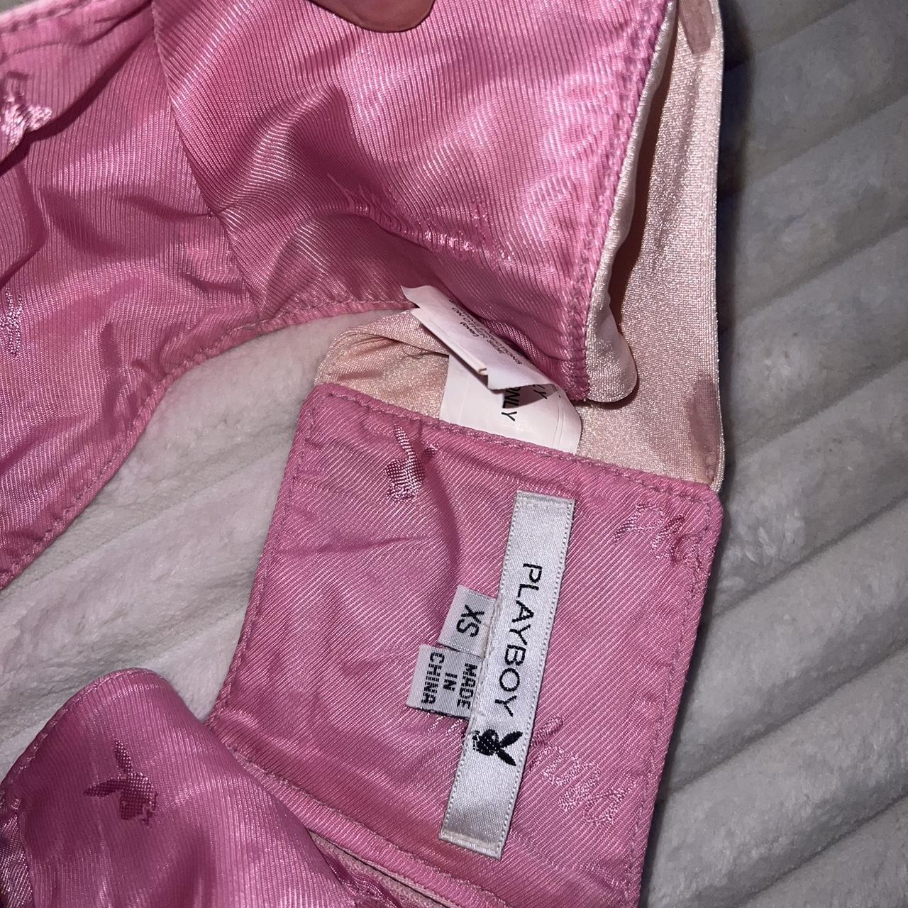 Vintage Playboy Real 100% Leather Pink Halter Bra - Depop