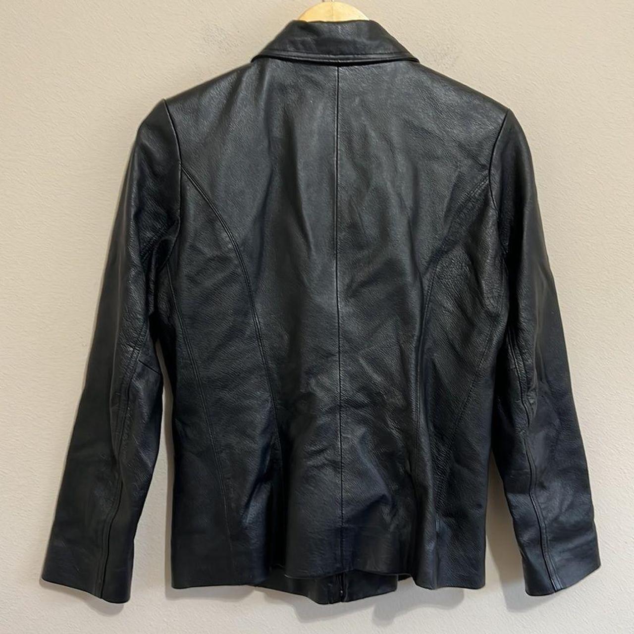 Worthington Black Leather Jacket Size: S Great... - Depop