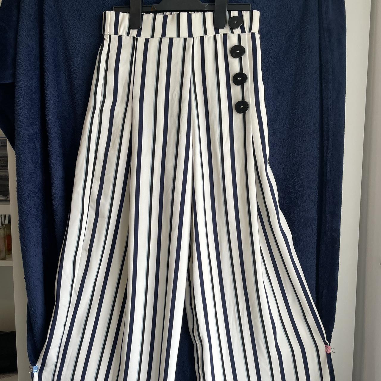 Zara Stripe Wide Leg Trousers Size XS Hardly used - Depop