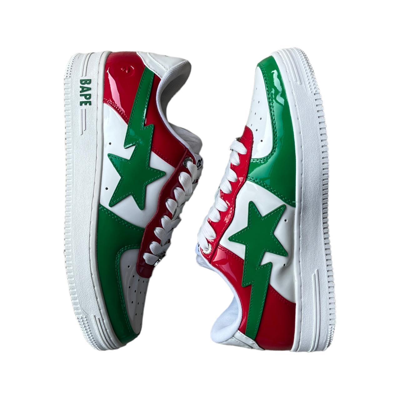 Bape STA Italy green red and white colourway Size-... - Depop