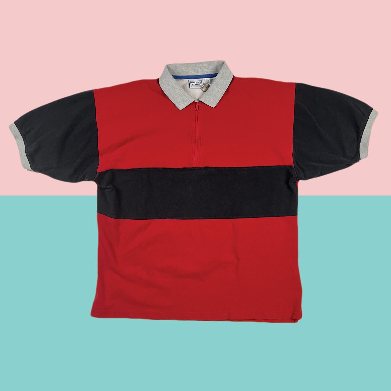 Bugle Boy Men's Red and Black Polo-shirts | Depop