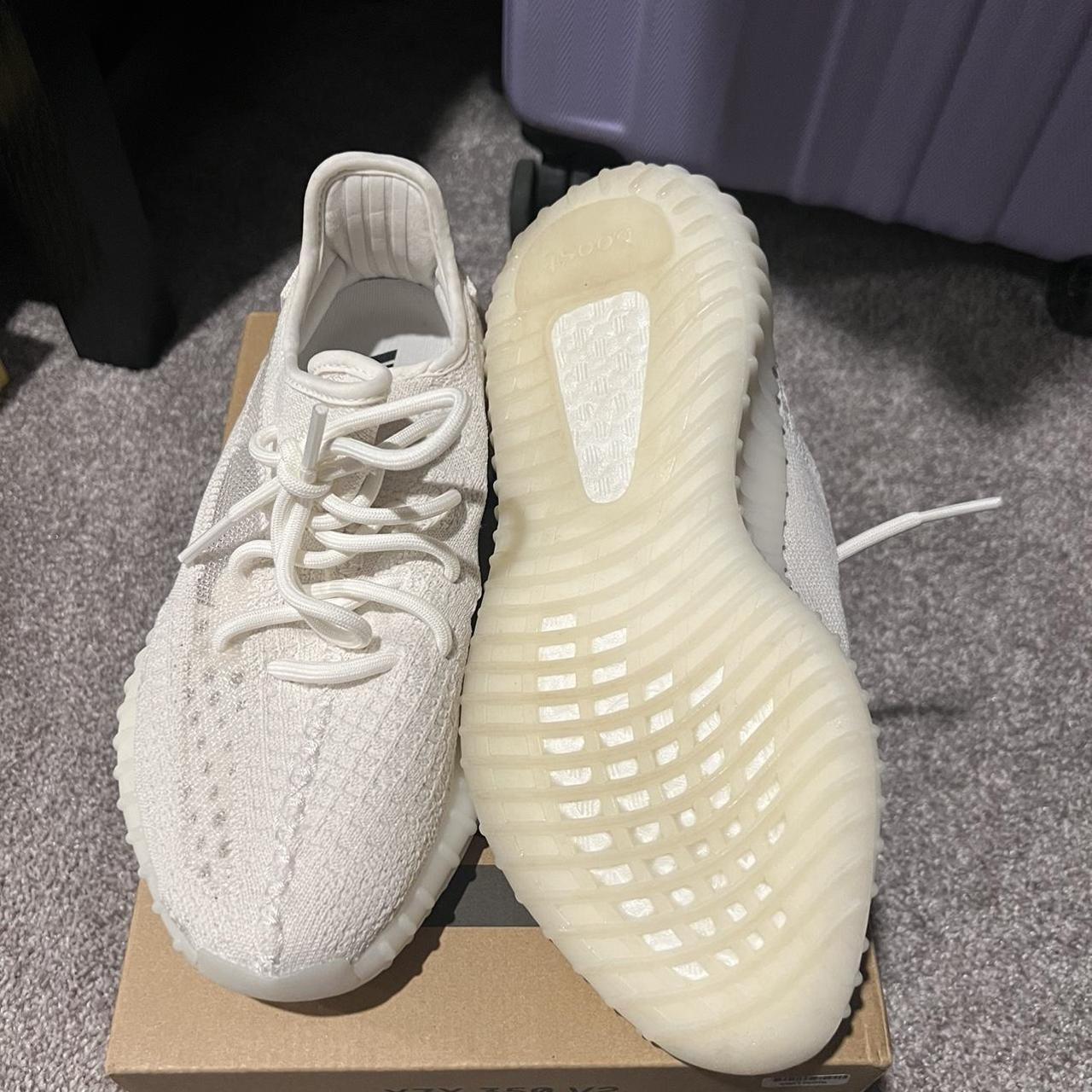 Yeezy Boost 350 in bone Worn once with box Perfect... - Depop