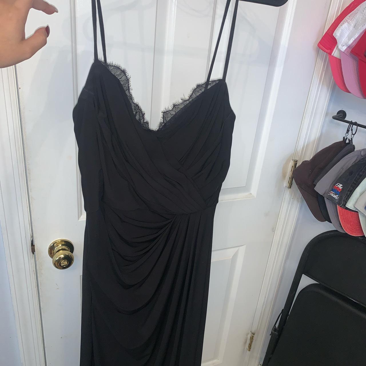 Vera wang long black dress sales