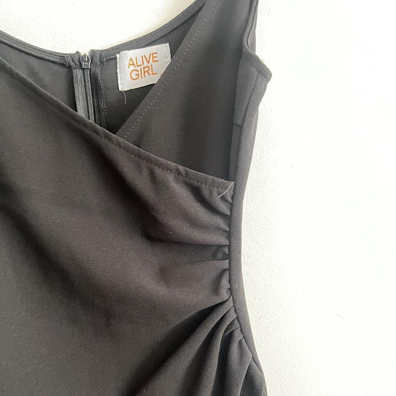 black mini dress worn once size 8 but fits a 6 nicely - Depop