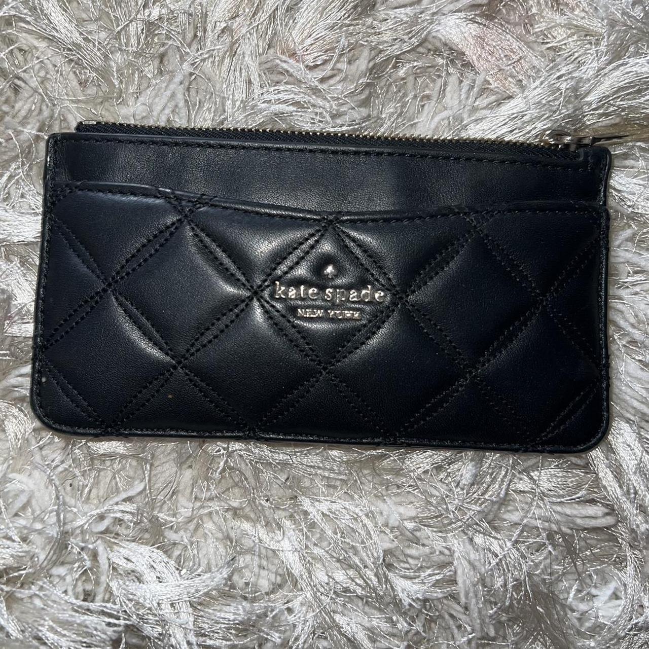 Kate Spade Black Quilted sale Leather Card Holder