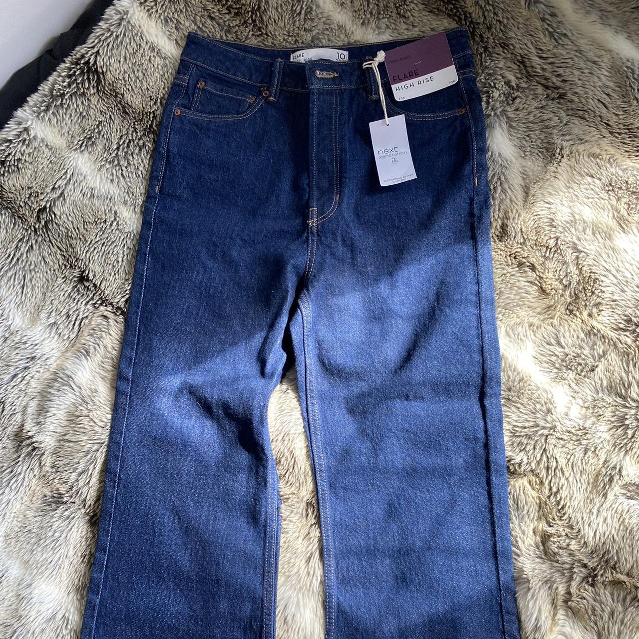 NEXT Size 10 High rise flare jeans with button fly,... - Depop