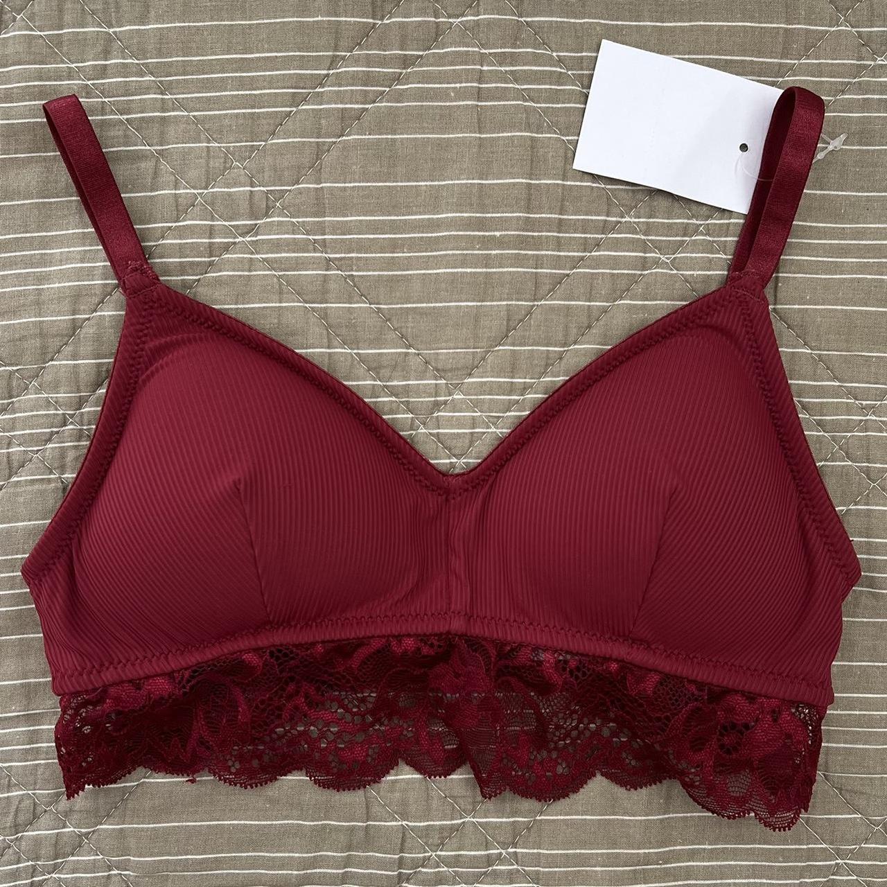 Beautiful red lacy bra ♥️ Size 8 Wireless bralette... - Depop