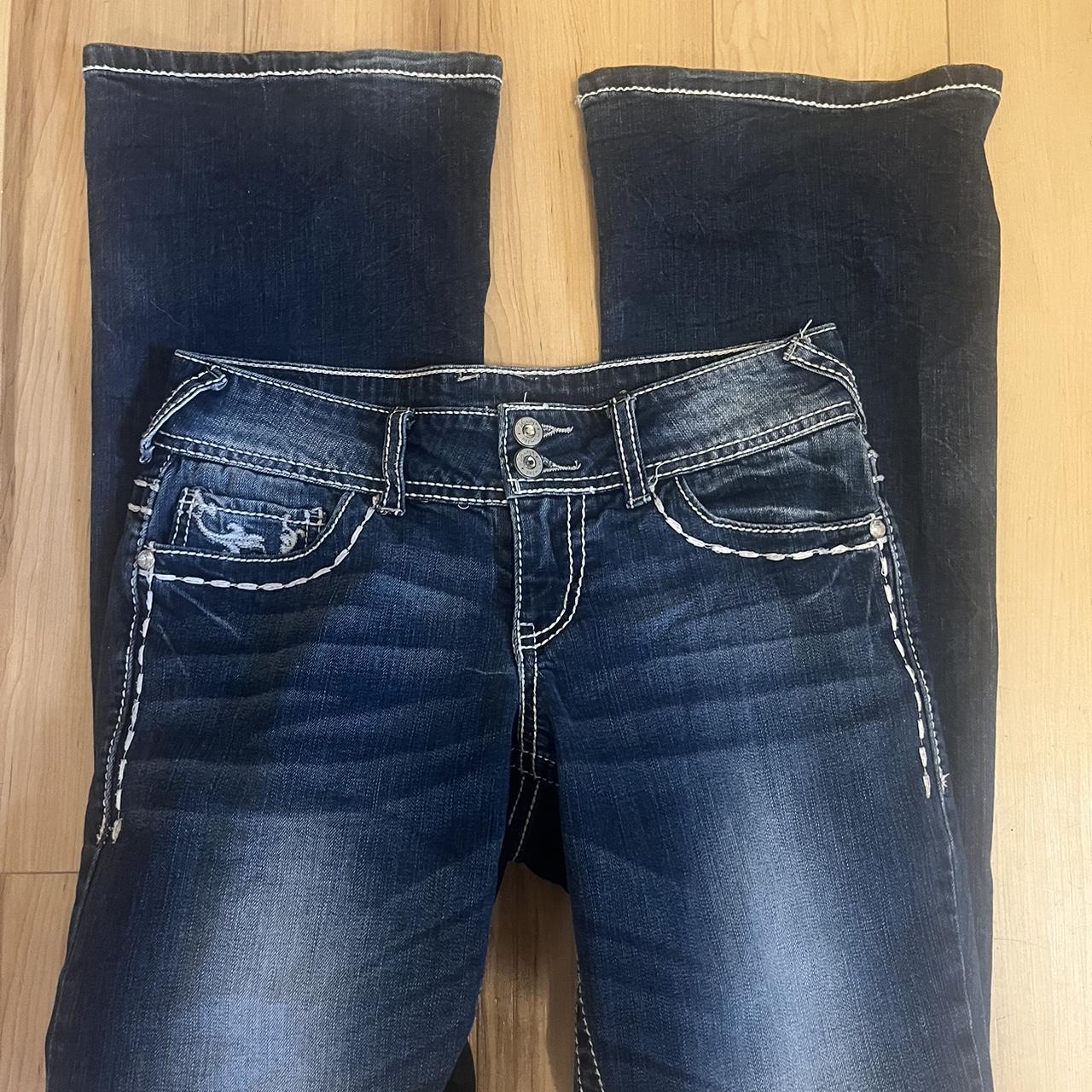 Vanity y2k bootcut jeans! super cute design on back... - Depop