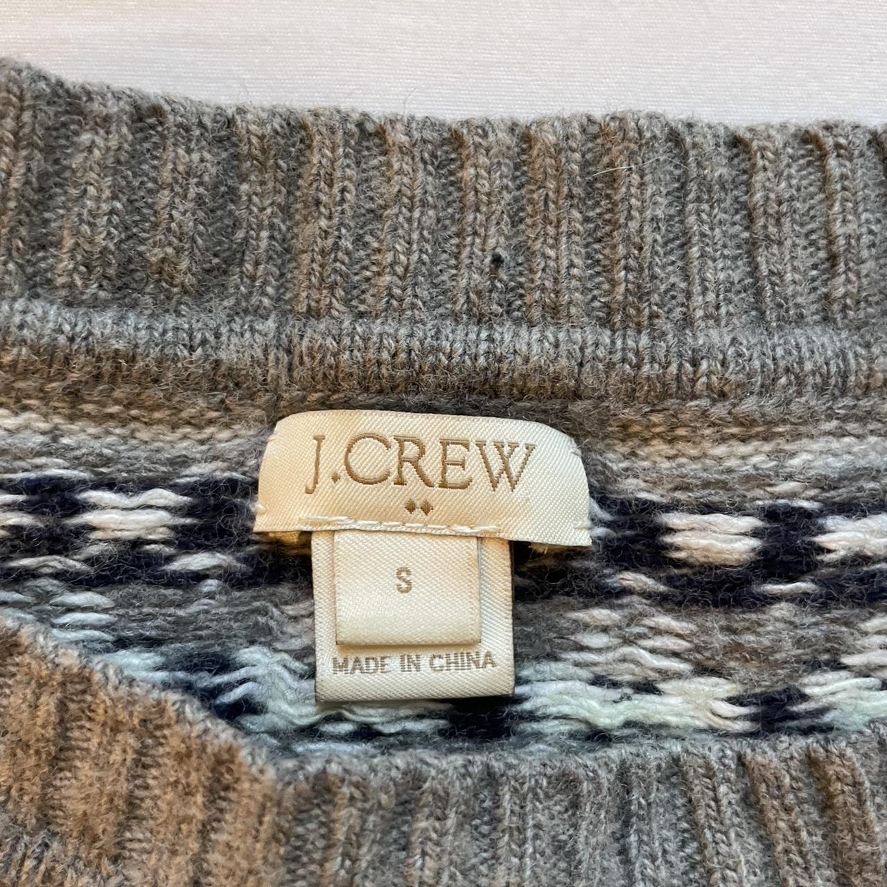 J.Crew Women's Grey and Blue Jumper (2)