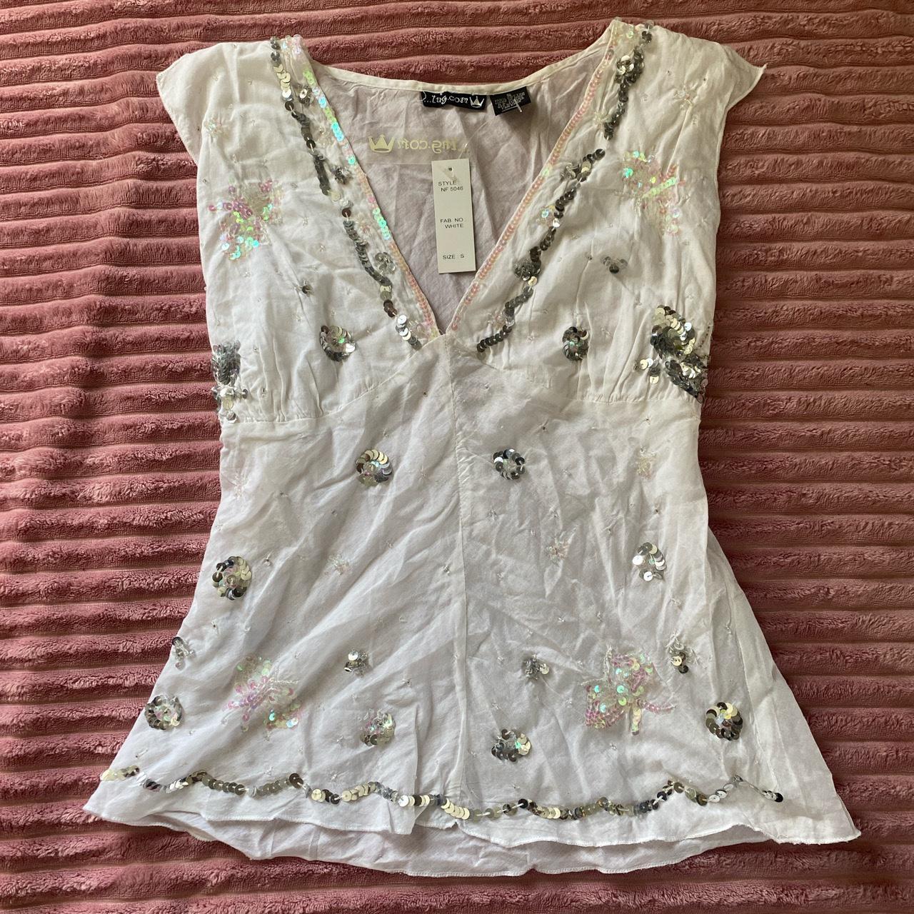 Super Pretty Authentic Y2k New With Tags Flowy Sheer - Depop