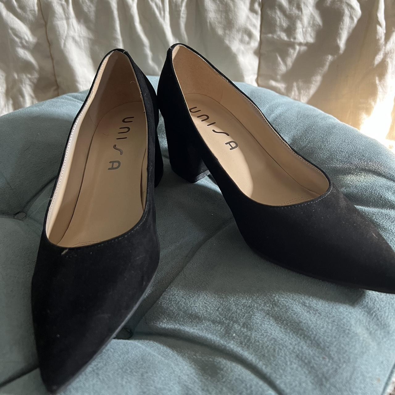 Unisa block heel, black. Good condition, worn a... - Depop