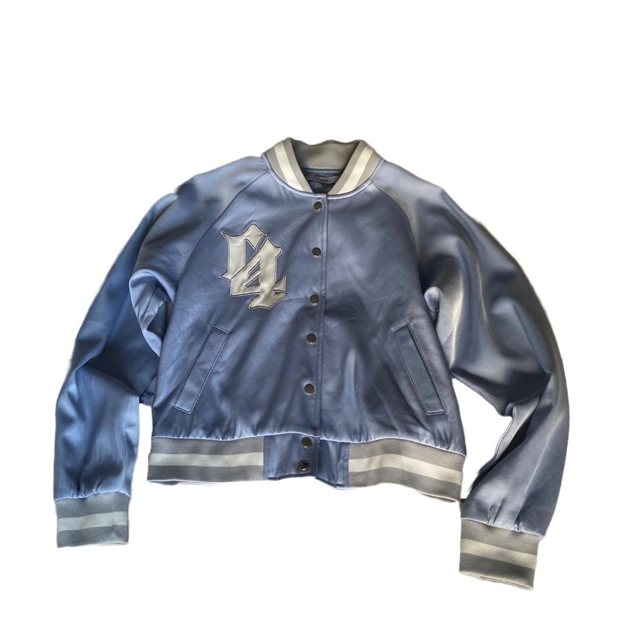 Women's Blue and White Jacket Depop