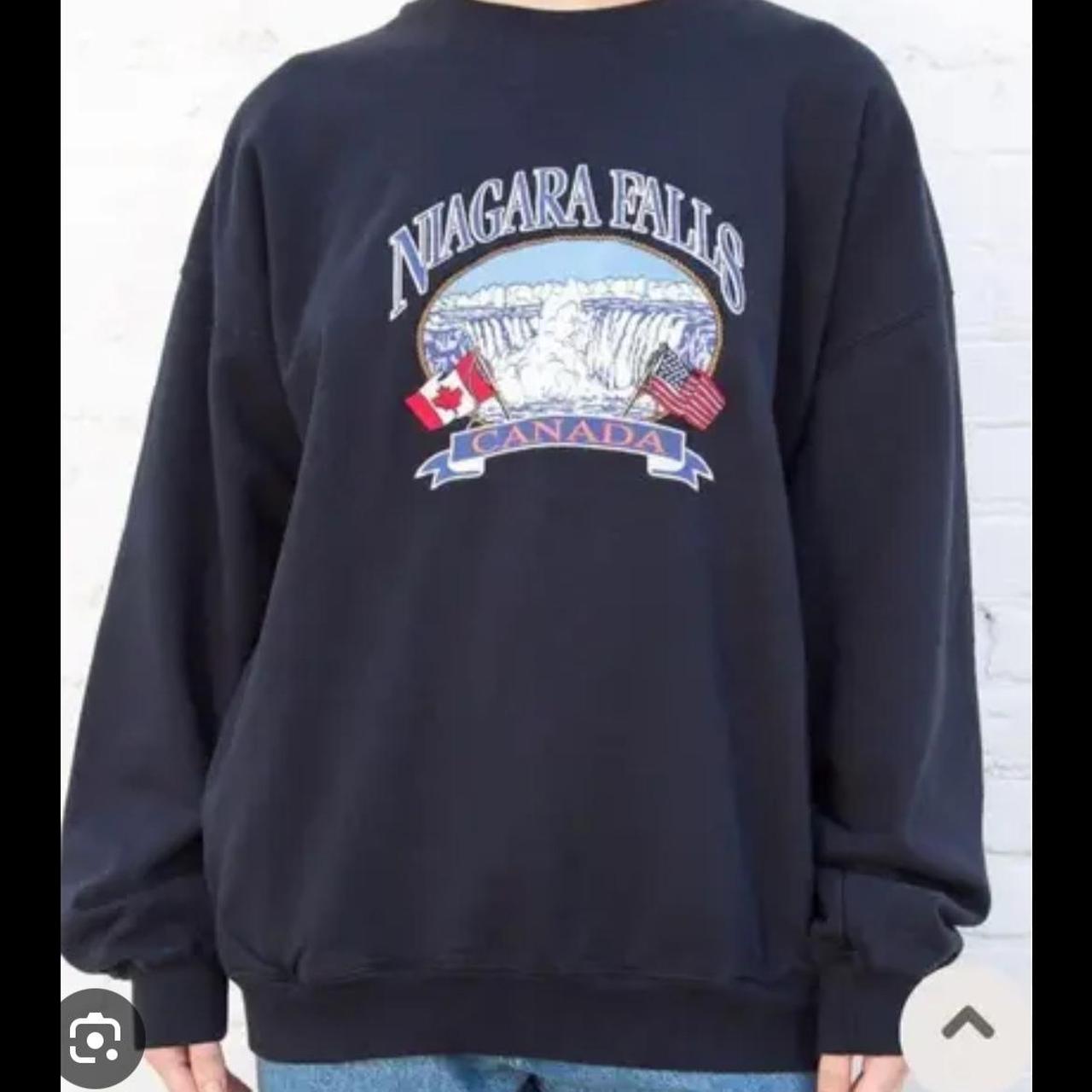 Brandy Melville Women's Sweatshirt Navy/Black One size – Navy