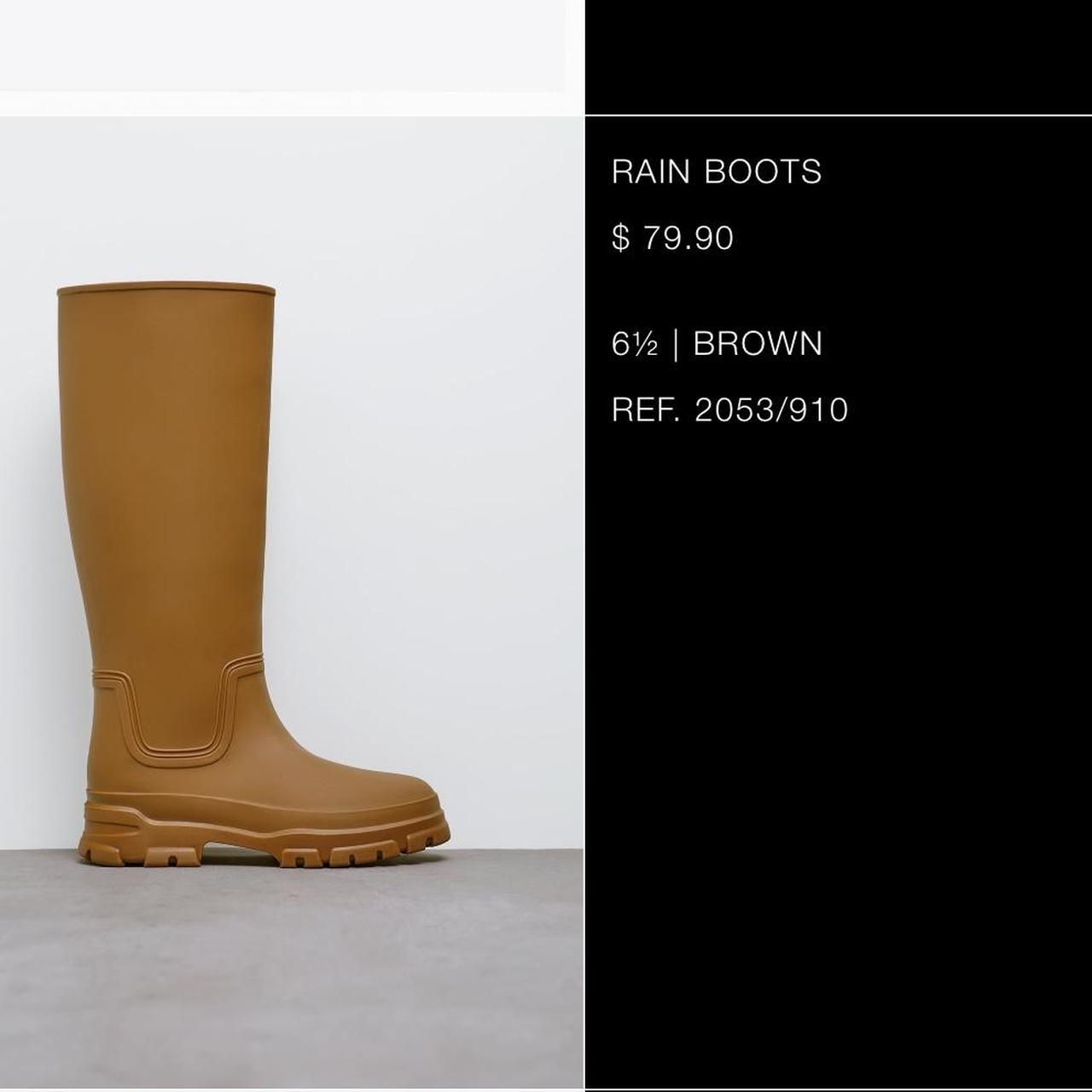 ZARA ANKLE hotsell RAIN BOOTS CAMEL BROWN