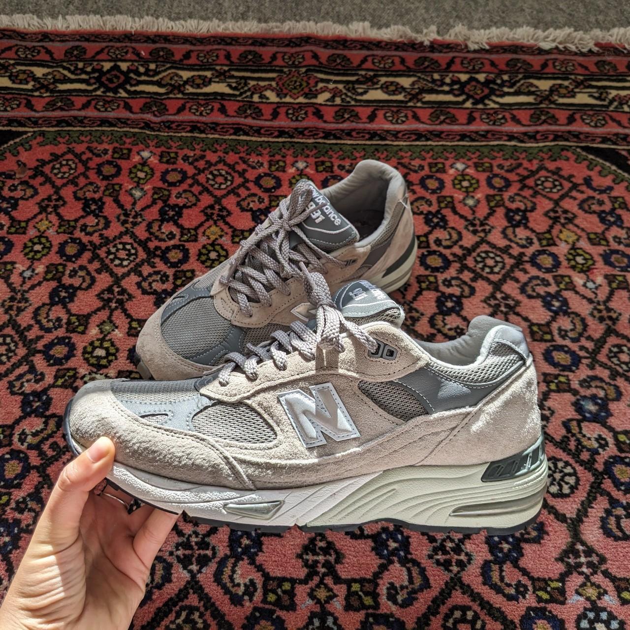 New Balance 991 in Grey suede, size UK men's... - Depop