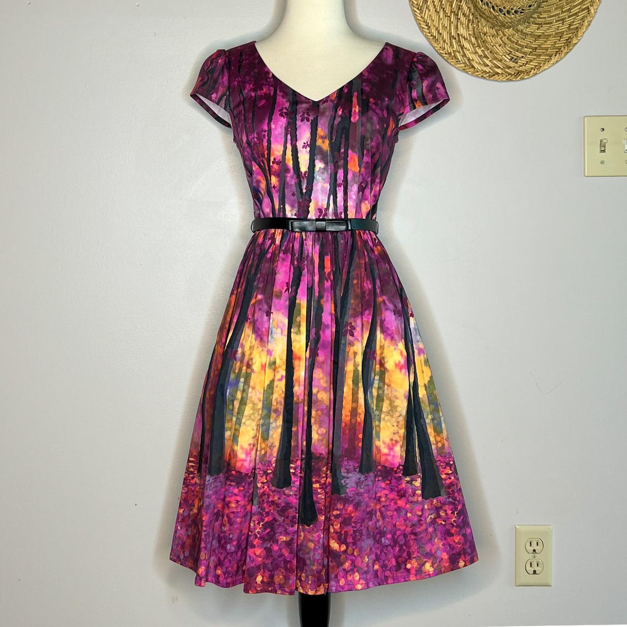 ModCloth hot Thicket Frondescent Fete A-Line Dress