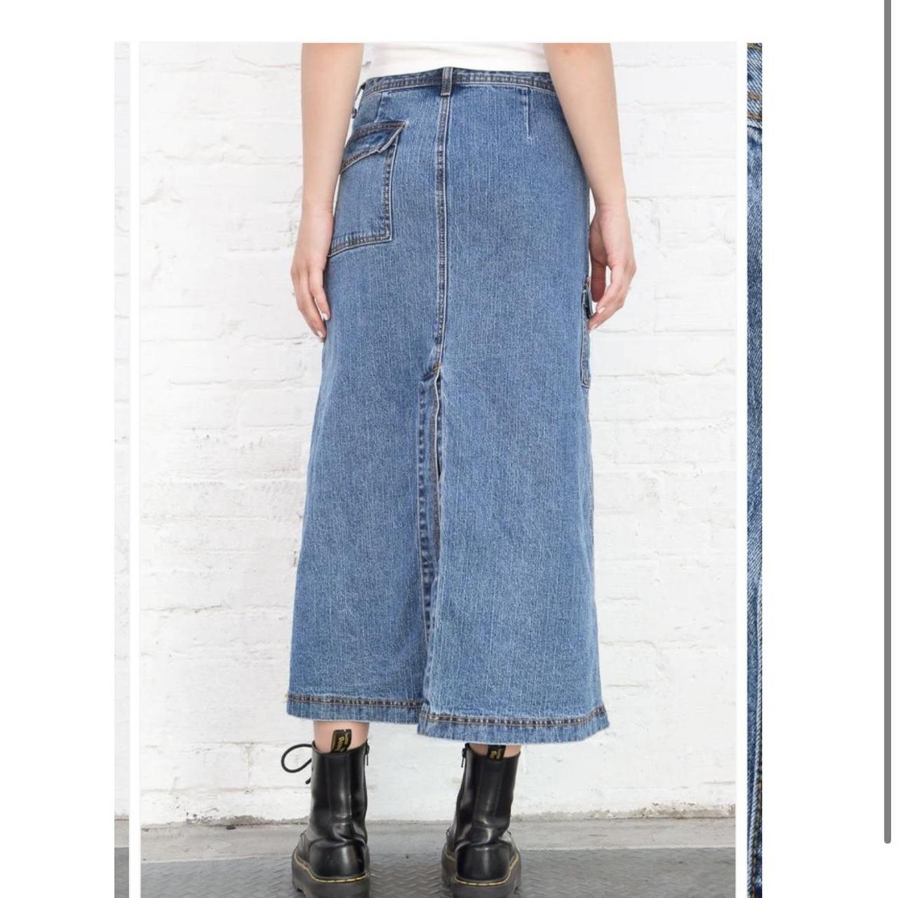 brandy melville kenzie 90s midi denim skirt only... Depop