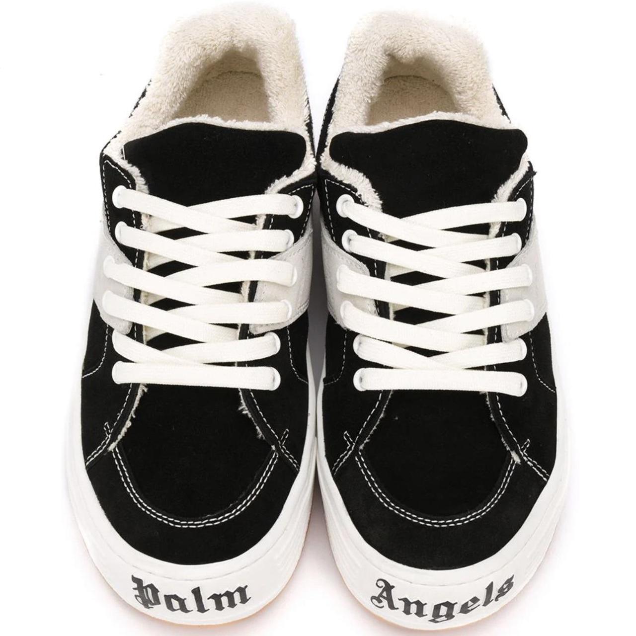 Palm Angels Women's Black and White Trainers | Depop