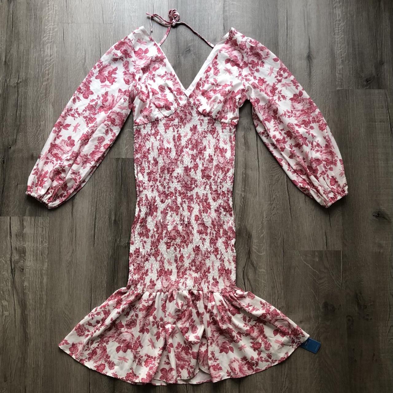 Women's White and Pink Dress | Depop