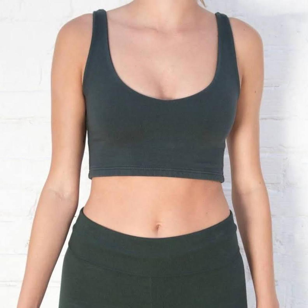 Brandy Melville Women's Green Croptop Depop