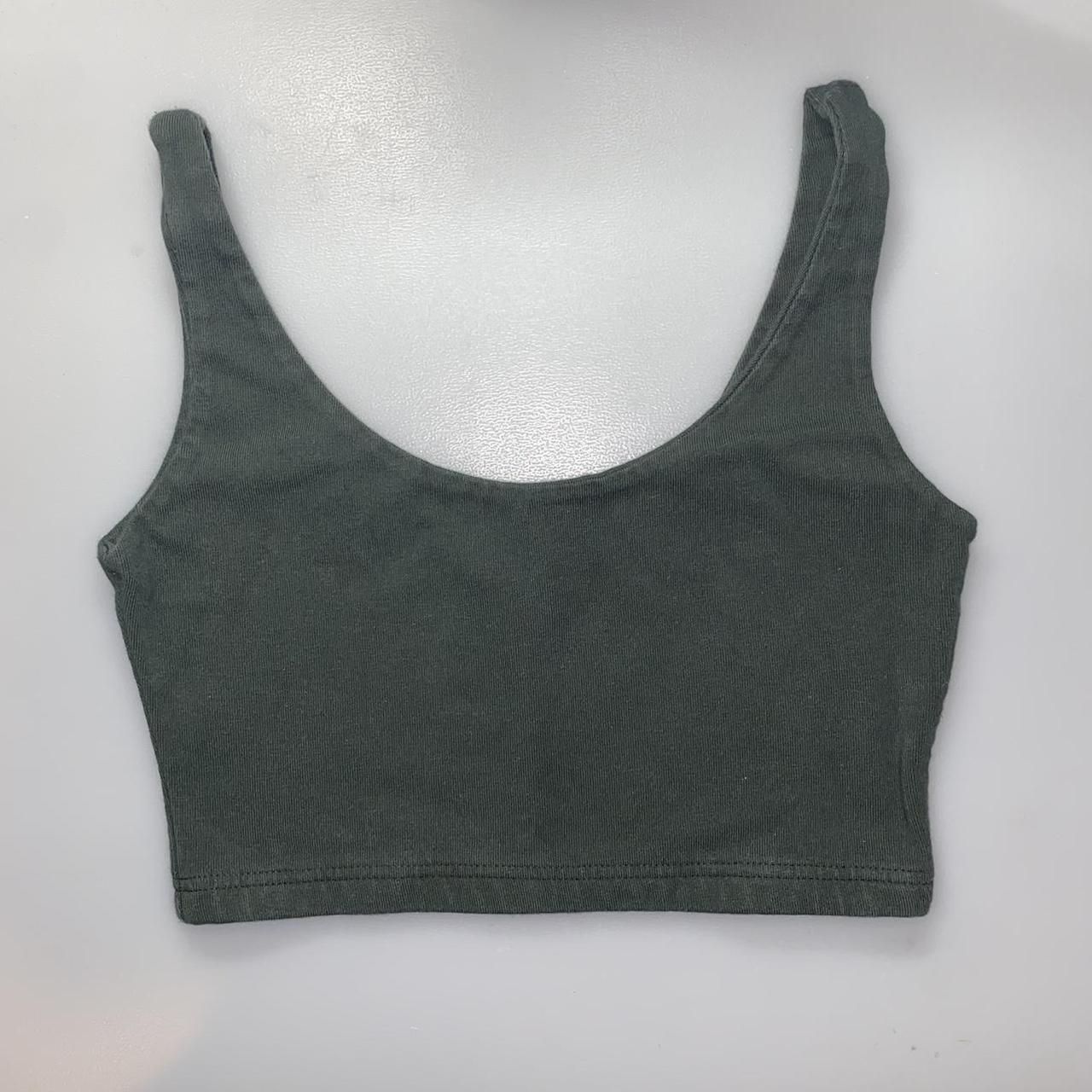 Brandy Melville Women's Green Croptop Depop