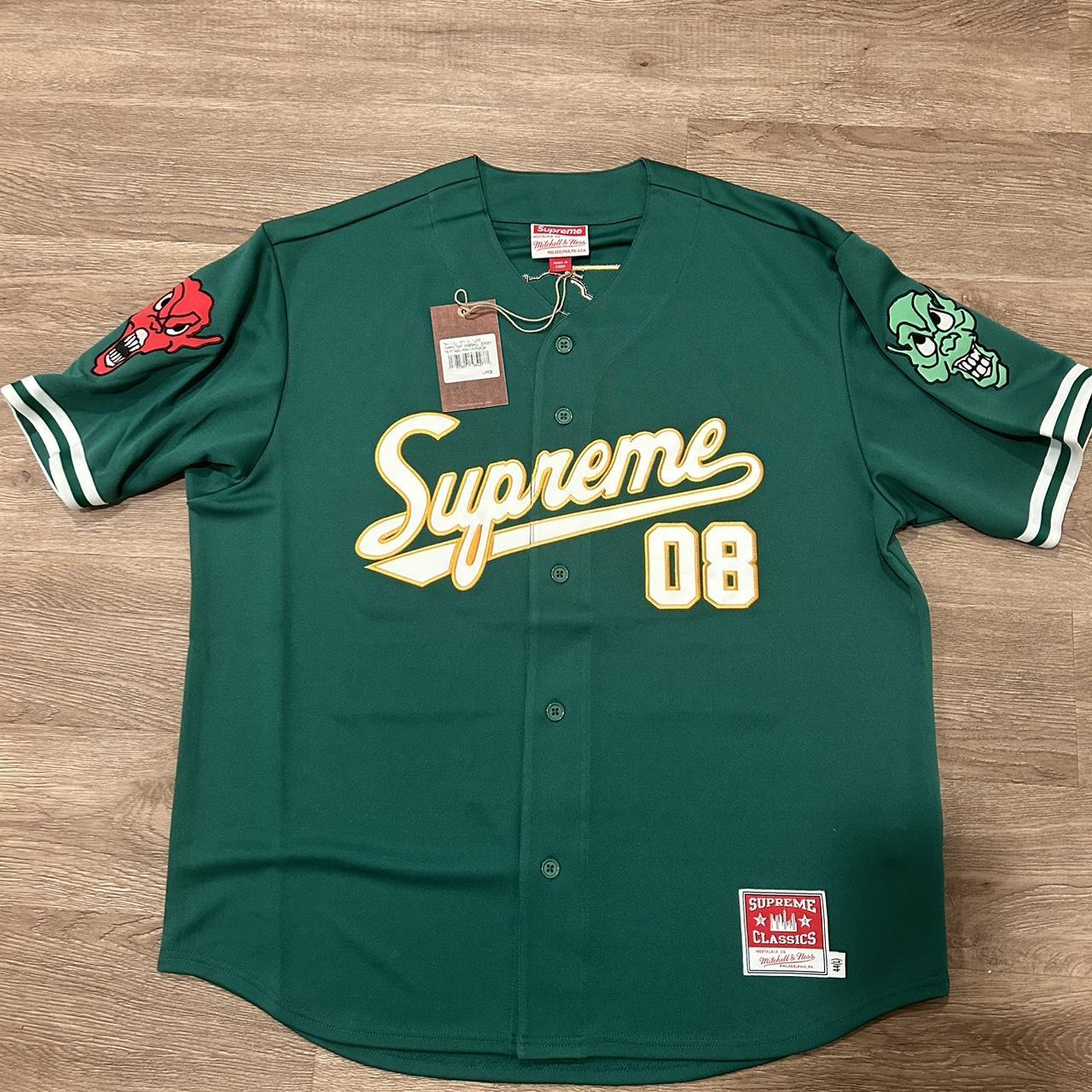 Green Supreme Mitchell & Ness Downtown Hell Baseball... - Depop