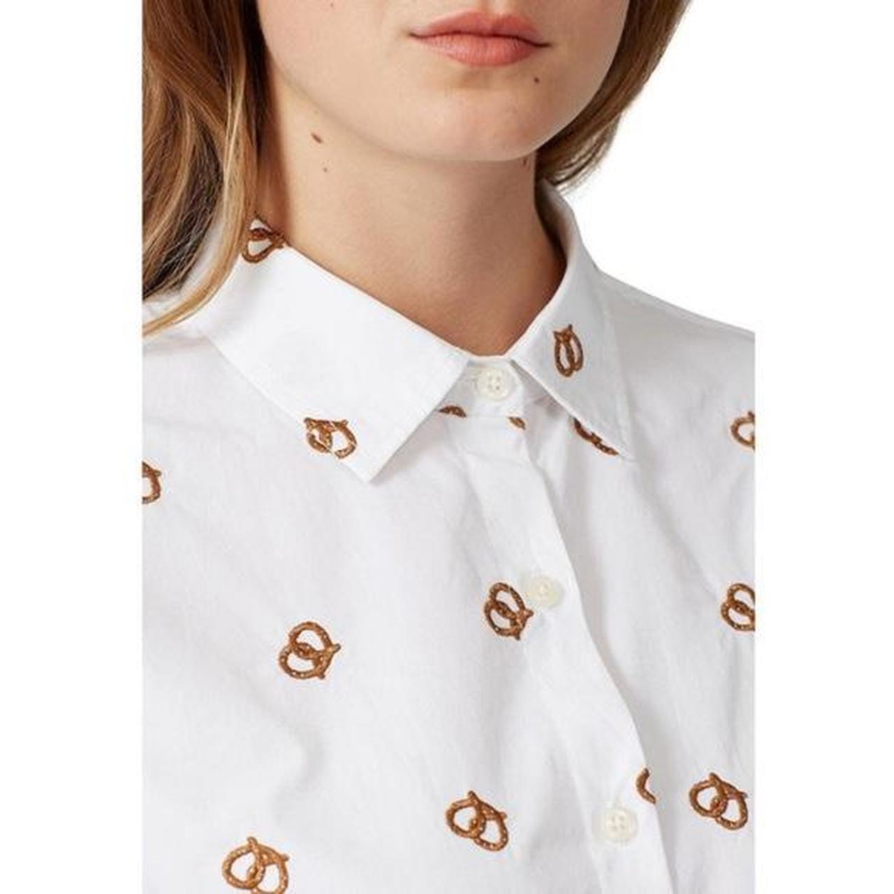 KULE Women's White and Brown Shirt