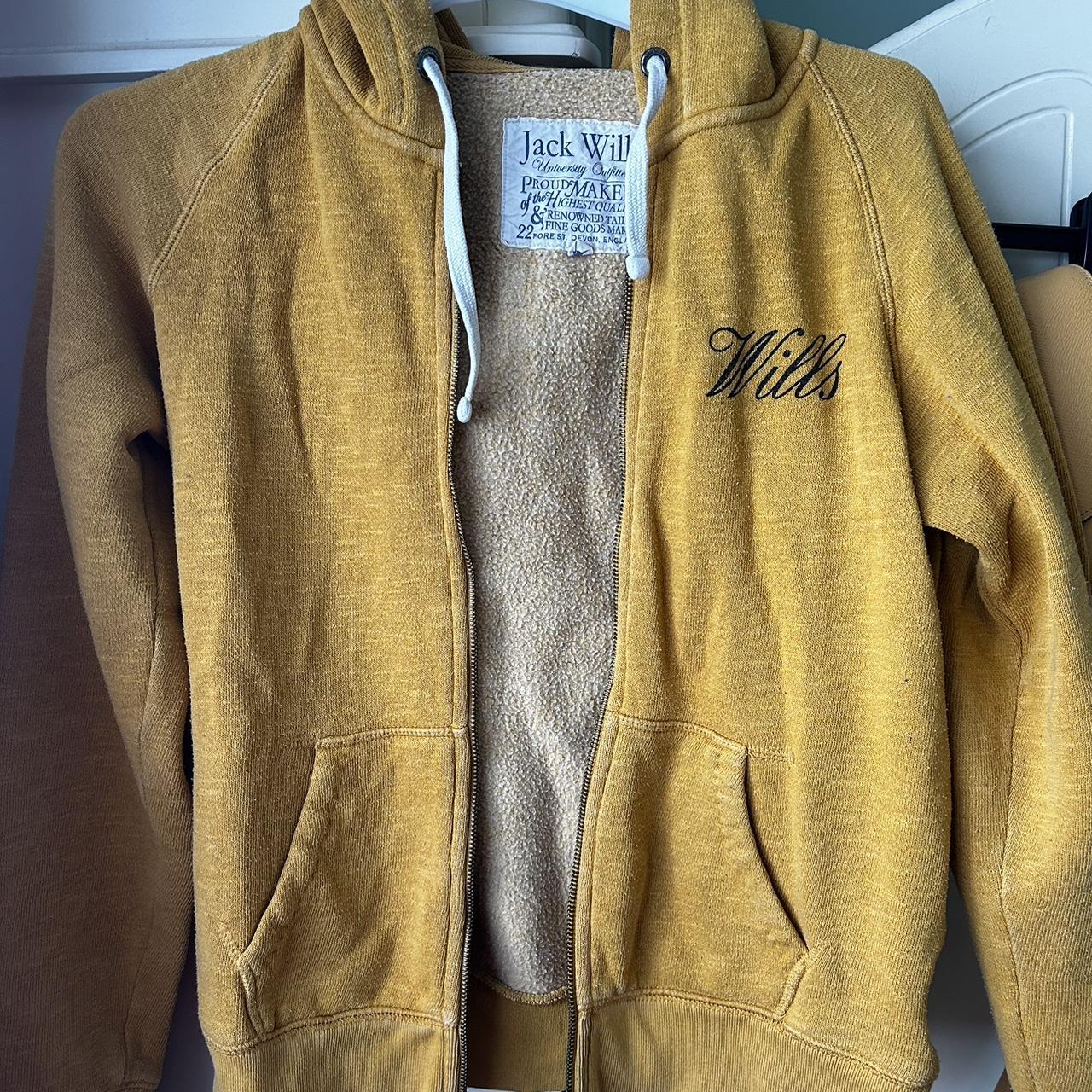 Jack Wills yellow fleece lined hoodie Depop