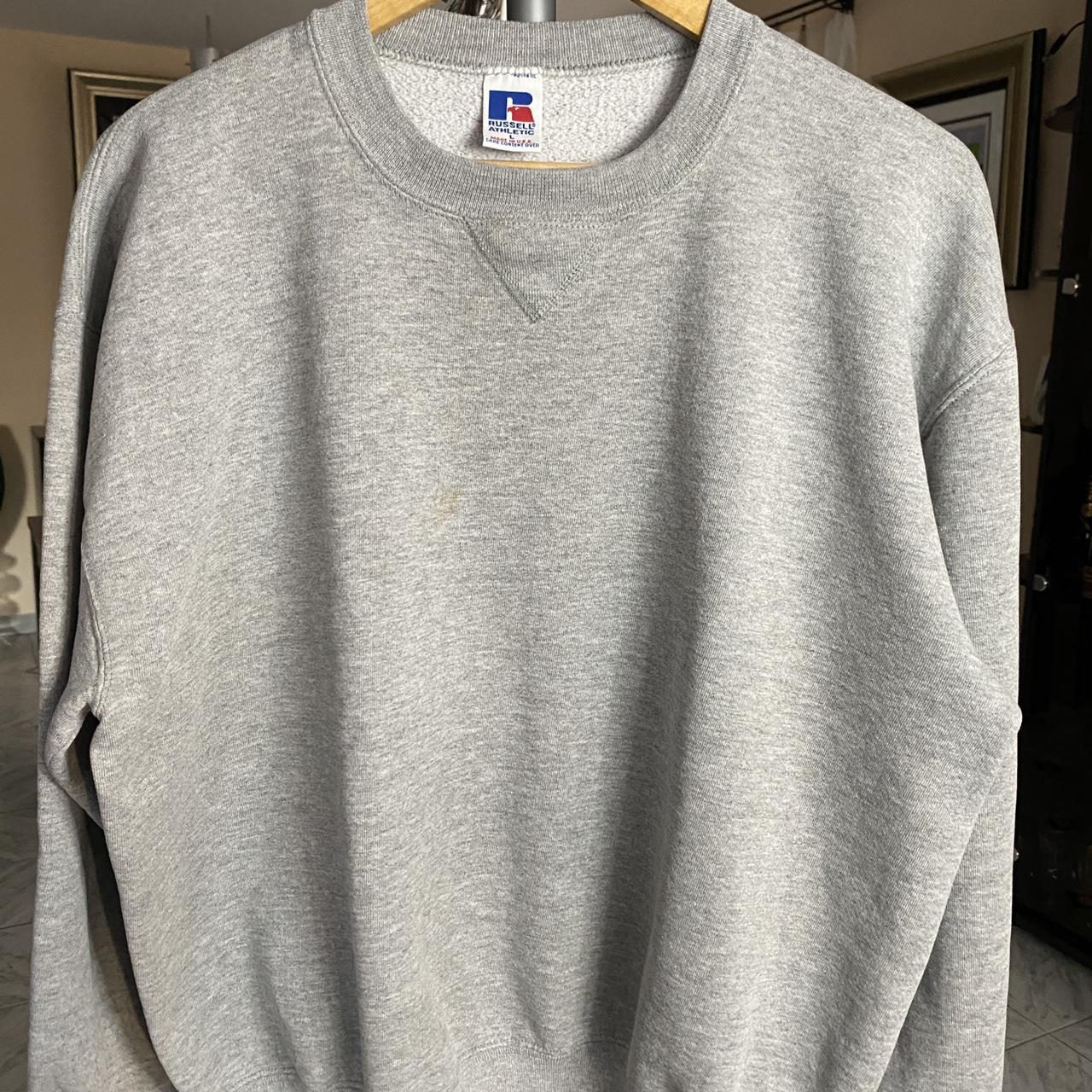 Vintage gray Russell athletic large crewneck... - Depop