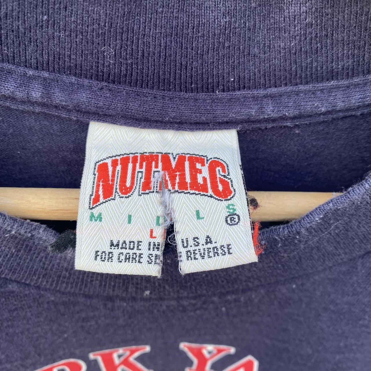 Vintage 90s New York Yankees t-shirt purple Nutmeg - Depop