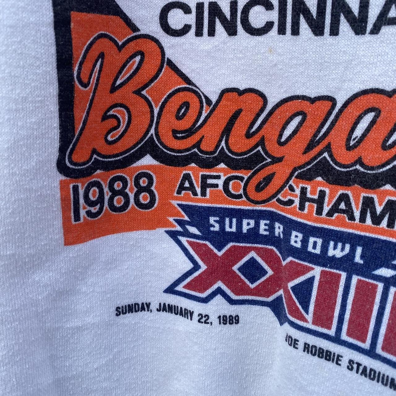 1988 Cincinnati Bengals AFC Champions Shirt Tag - Depop