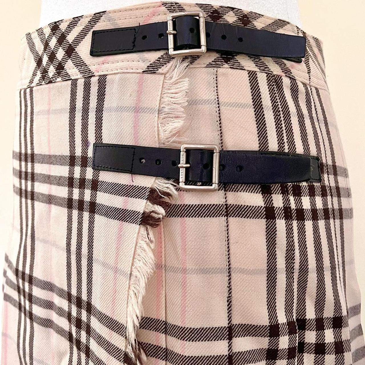 Vintage Blue Label burberry mini pleated skirt from | Depop