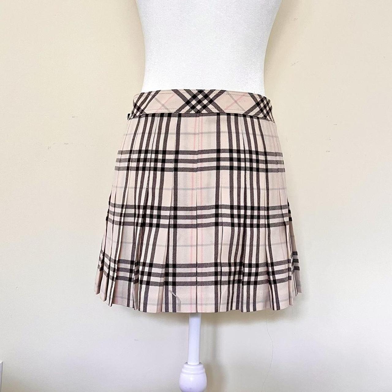 Vintage Blue Label burberry mini pleated skirt from | Depop