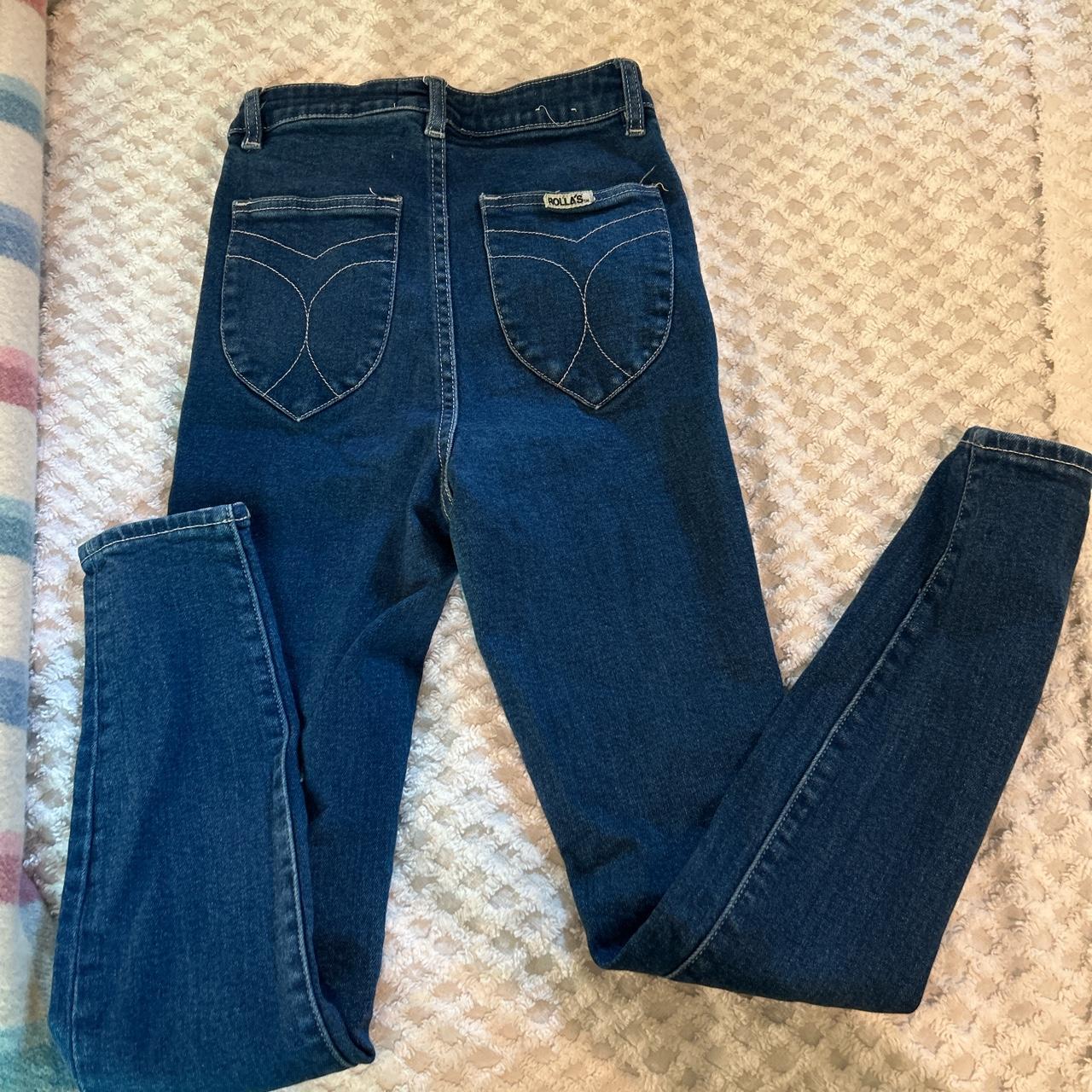 Rolla's Eastcoast Ankle skinny jeans in dark blue... - Depop