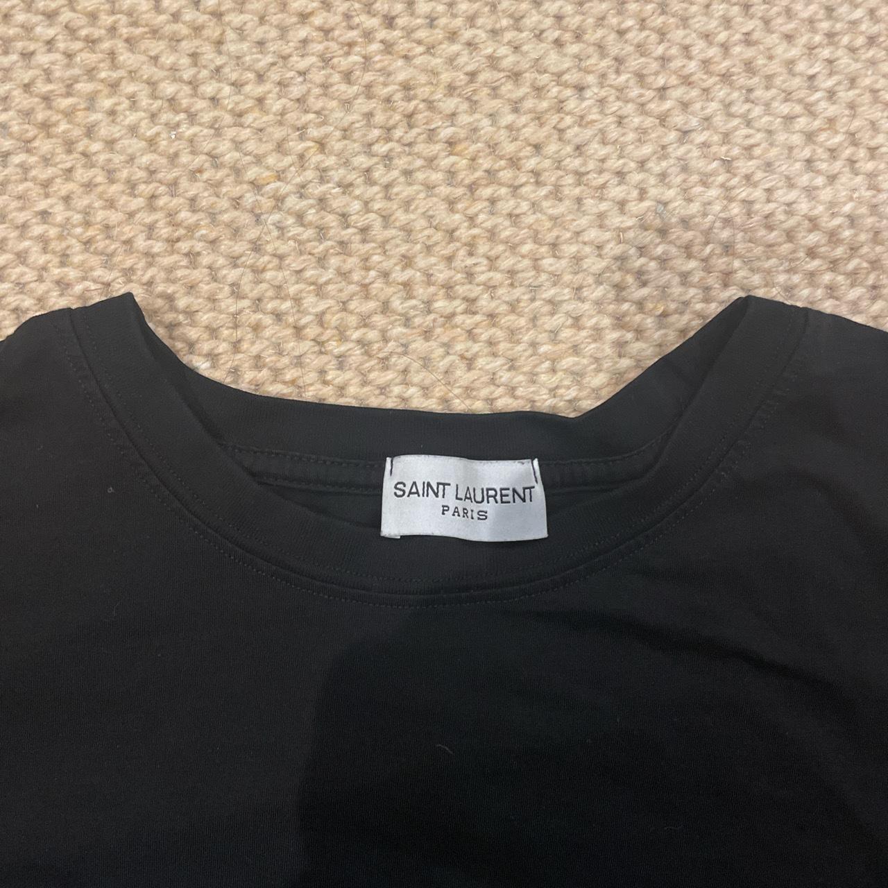 Saint Laurent authentic black tshirt XL RRP... - Depop