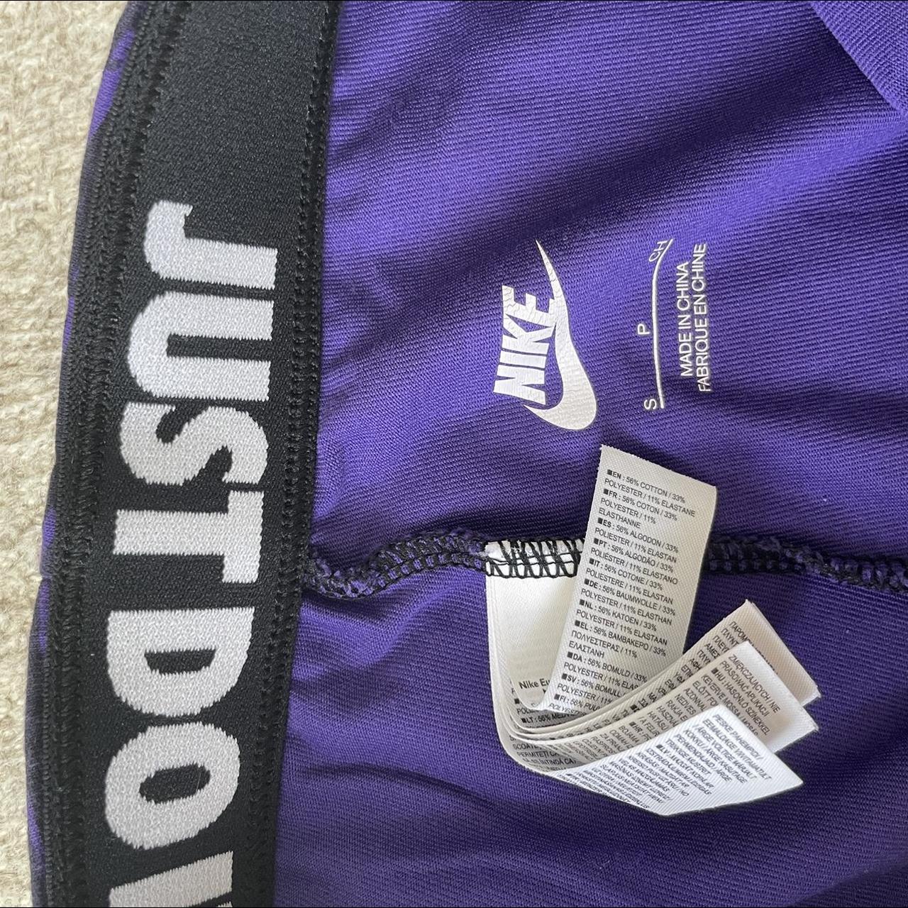 purple and black Nike running leggings, amazing... - Depop