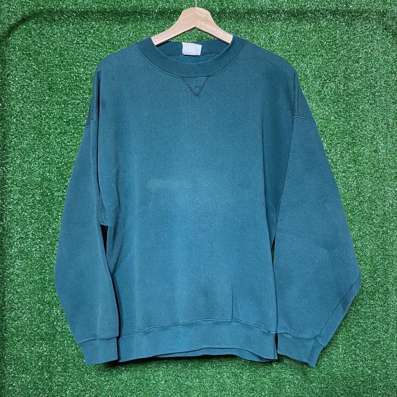 Vintage Essential Green Crewneck Tagged XL Measures... Depop