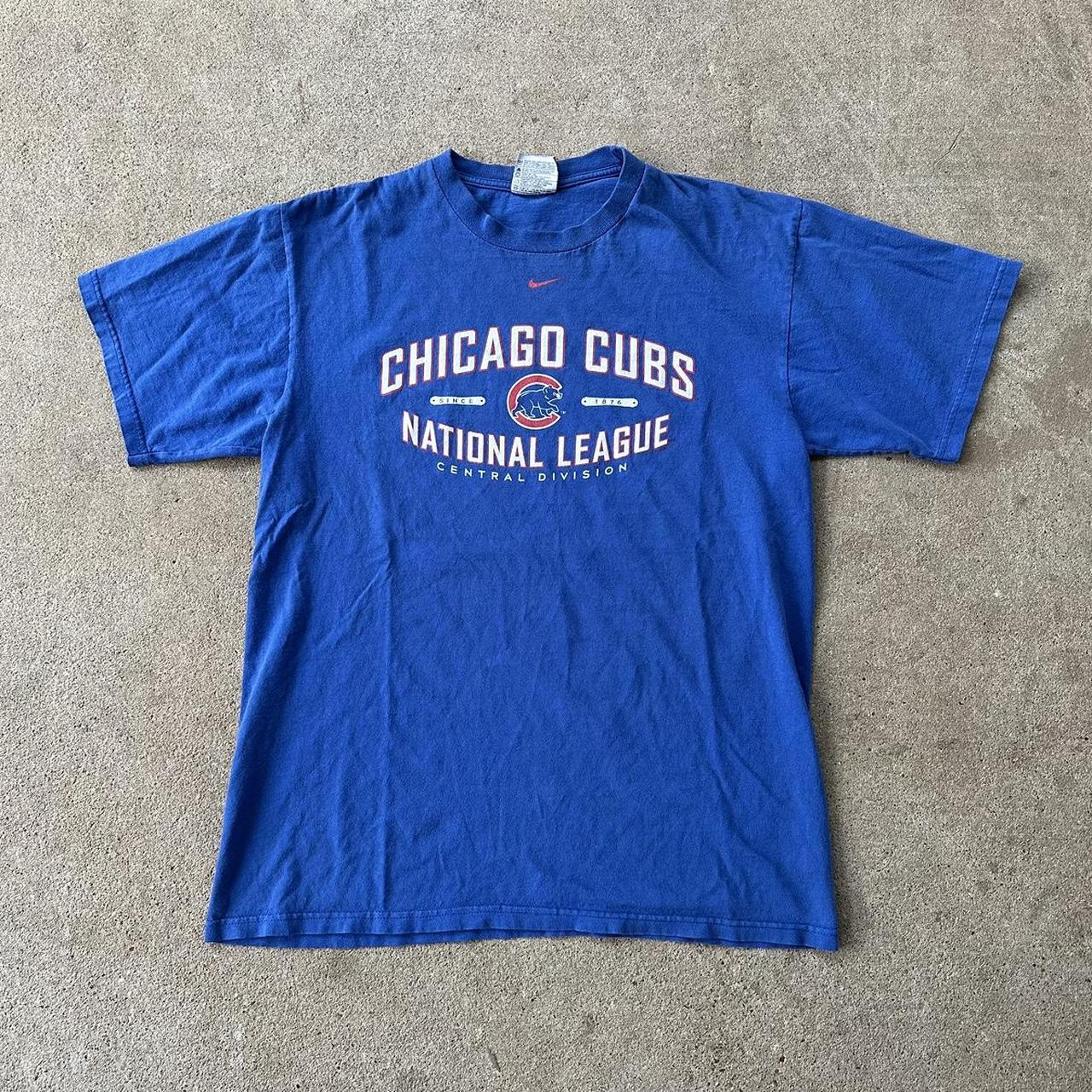 Chicago Cubs Nike center swoosh ringer tee Tagged - Depop