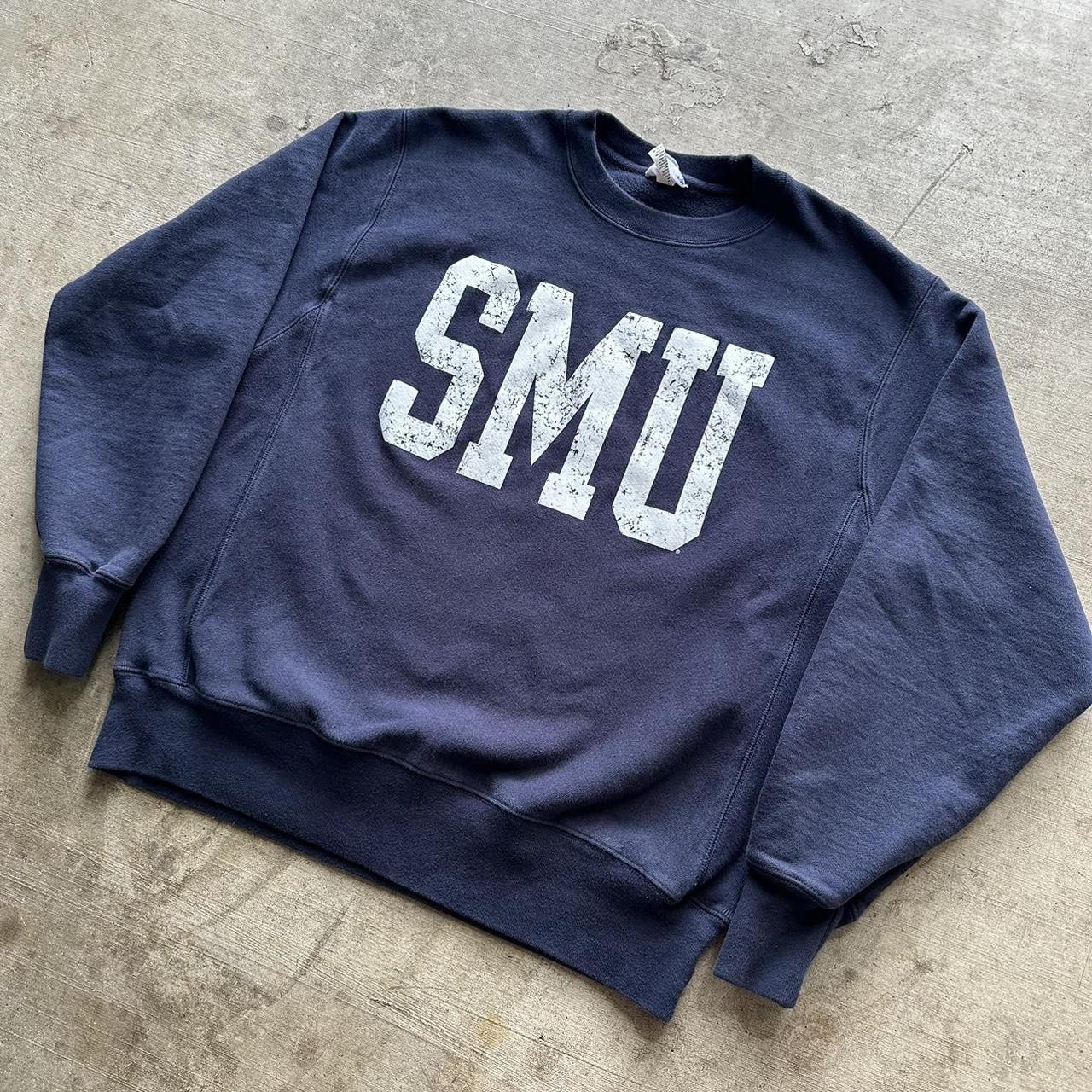 Vintage SMU Champion Reverse Weave Sweatshirt... - Depop