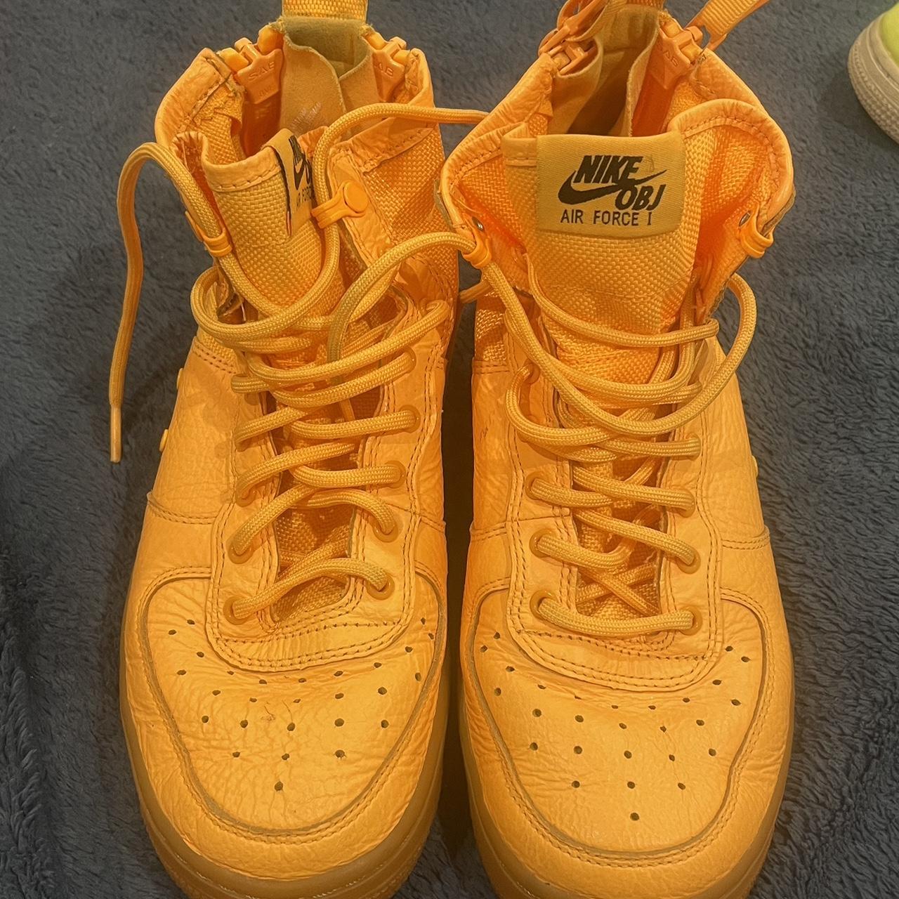 Yellow Nike Air Force 1 OBJ Depop