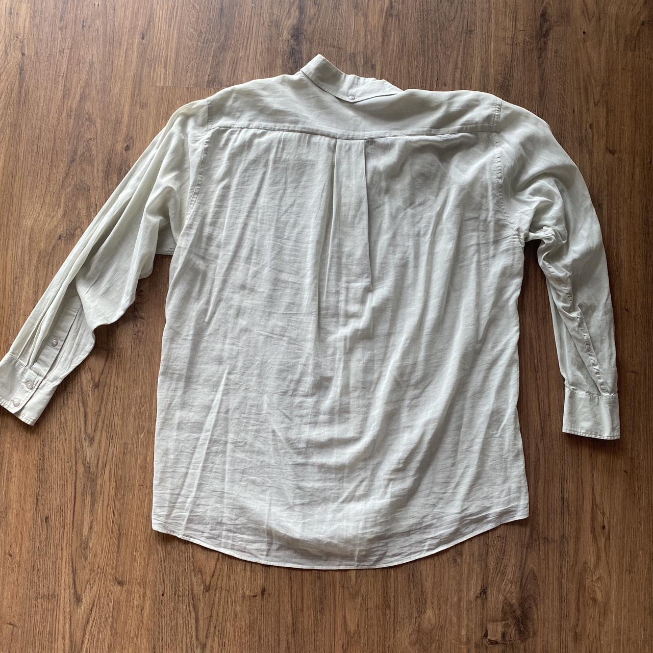 Uniqlo sheer shirt - Sage green - Size L Great... - Depop