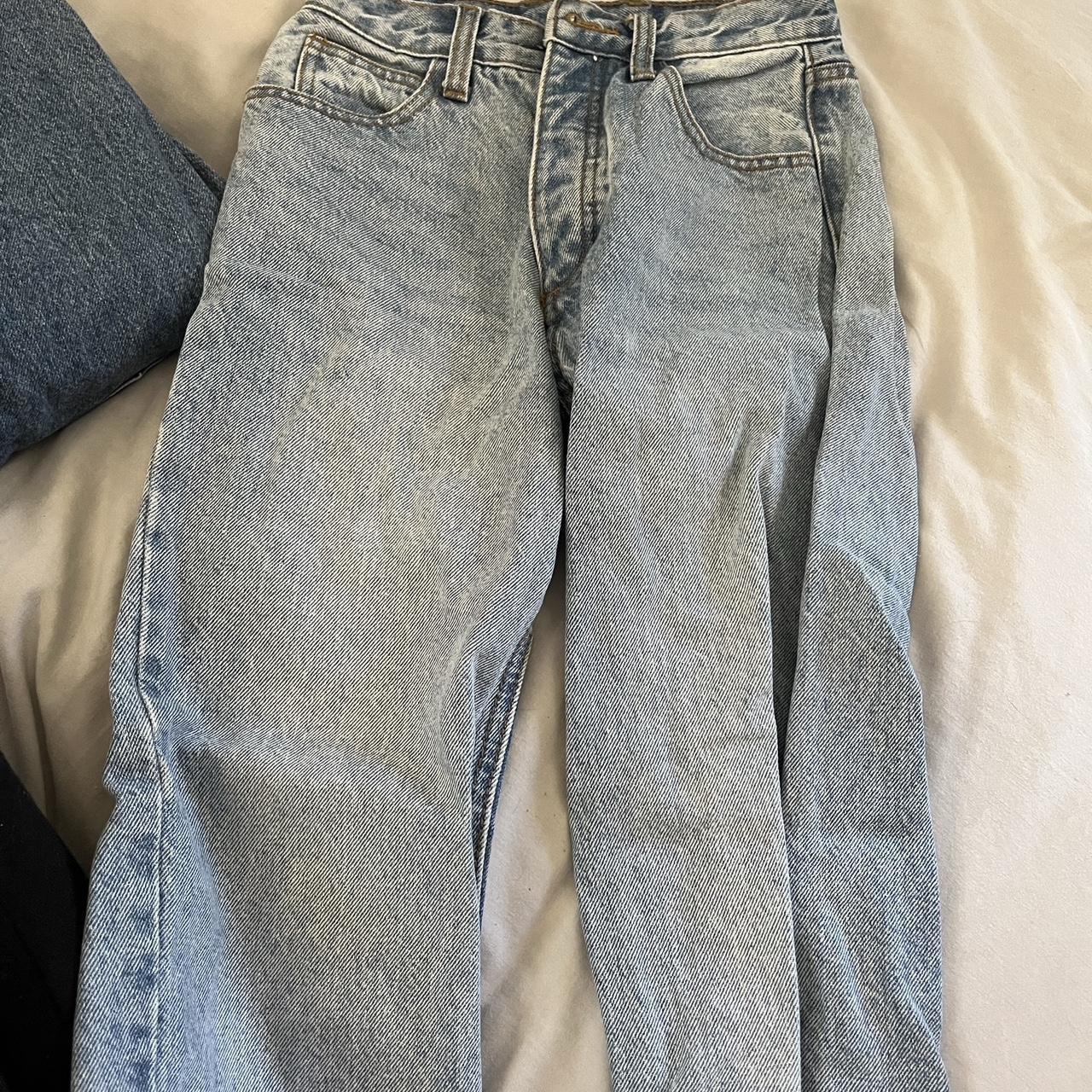 Brandy Melville Jane jeans in a light blue colour. Depop