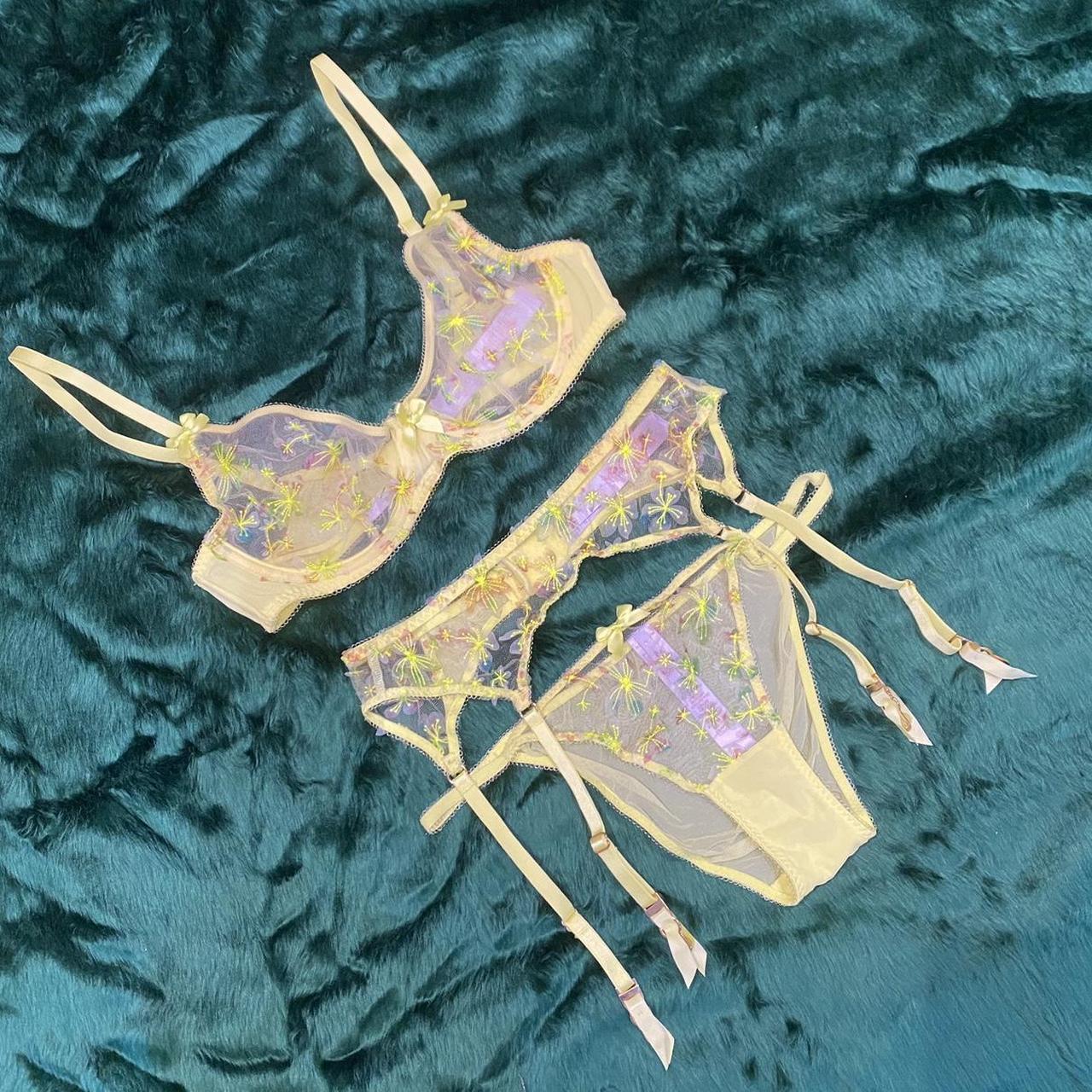 Savage x Fenty Women's Yellow Underwear Depop