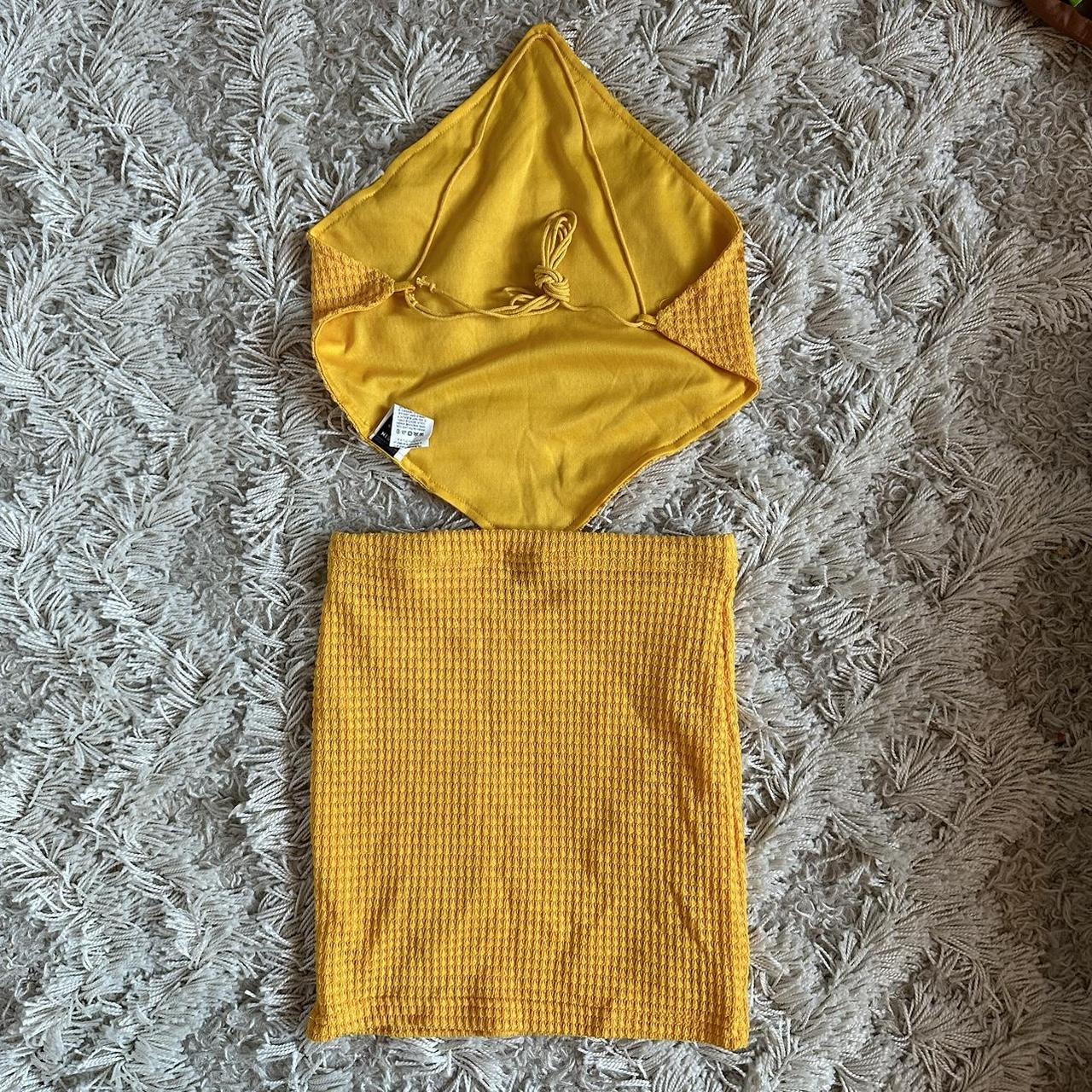 Shein Two Piece Yellow Set XSmall Flattering and... Depop