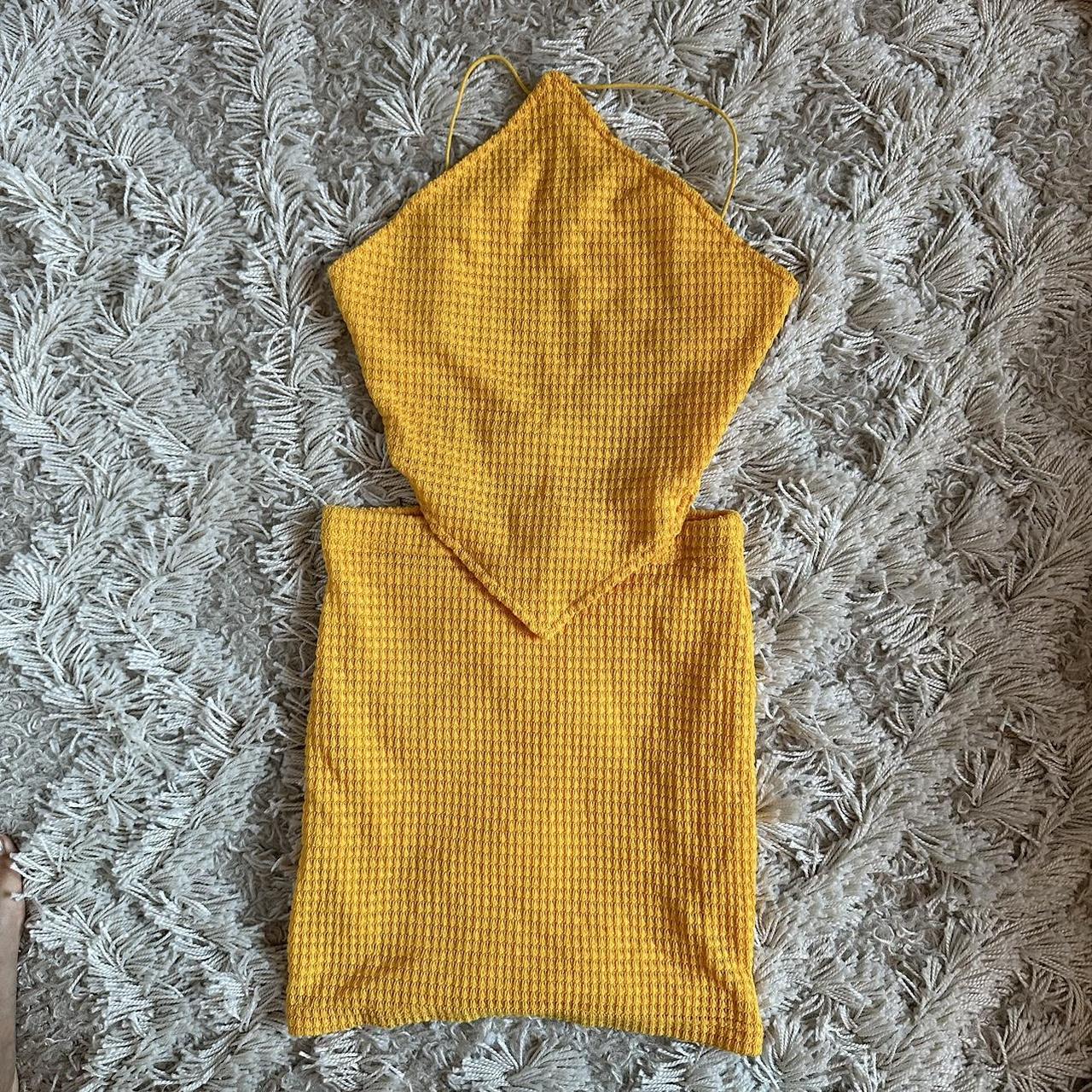 Shein Two Piece Yellow Set XSmall Flattering and... Depop