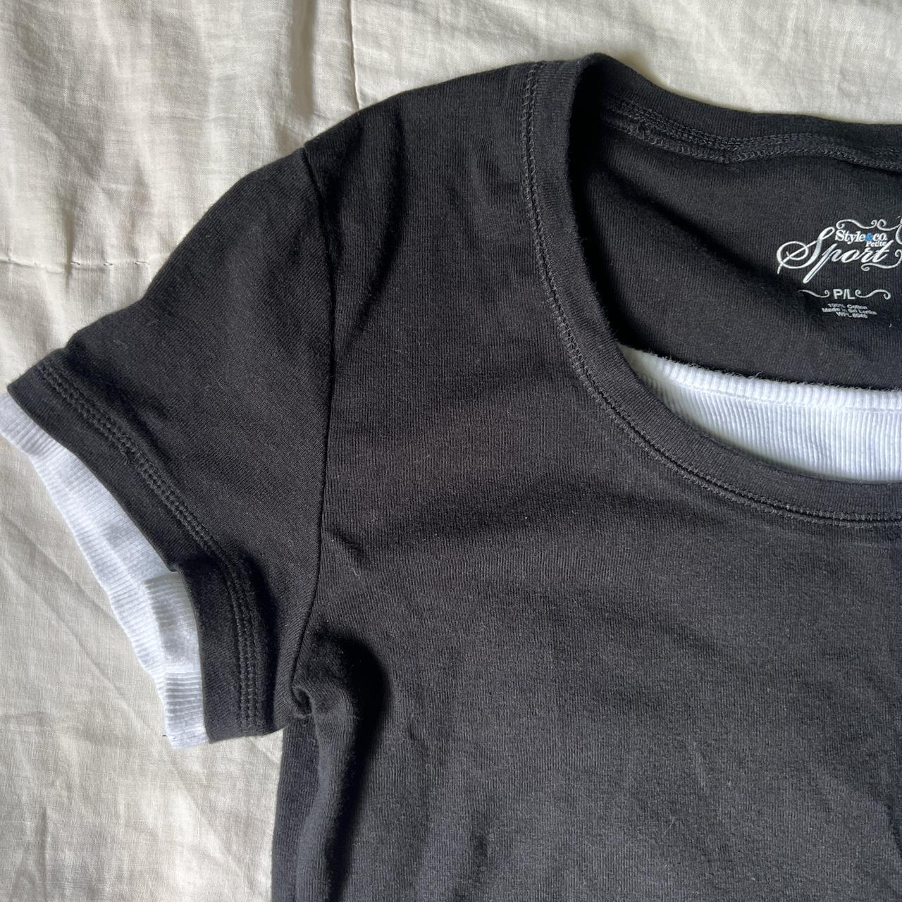 Style & Co Women's Black and White Tshirt Depop