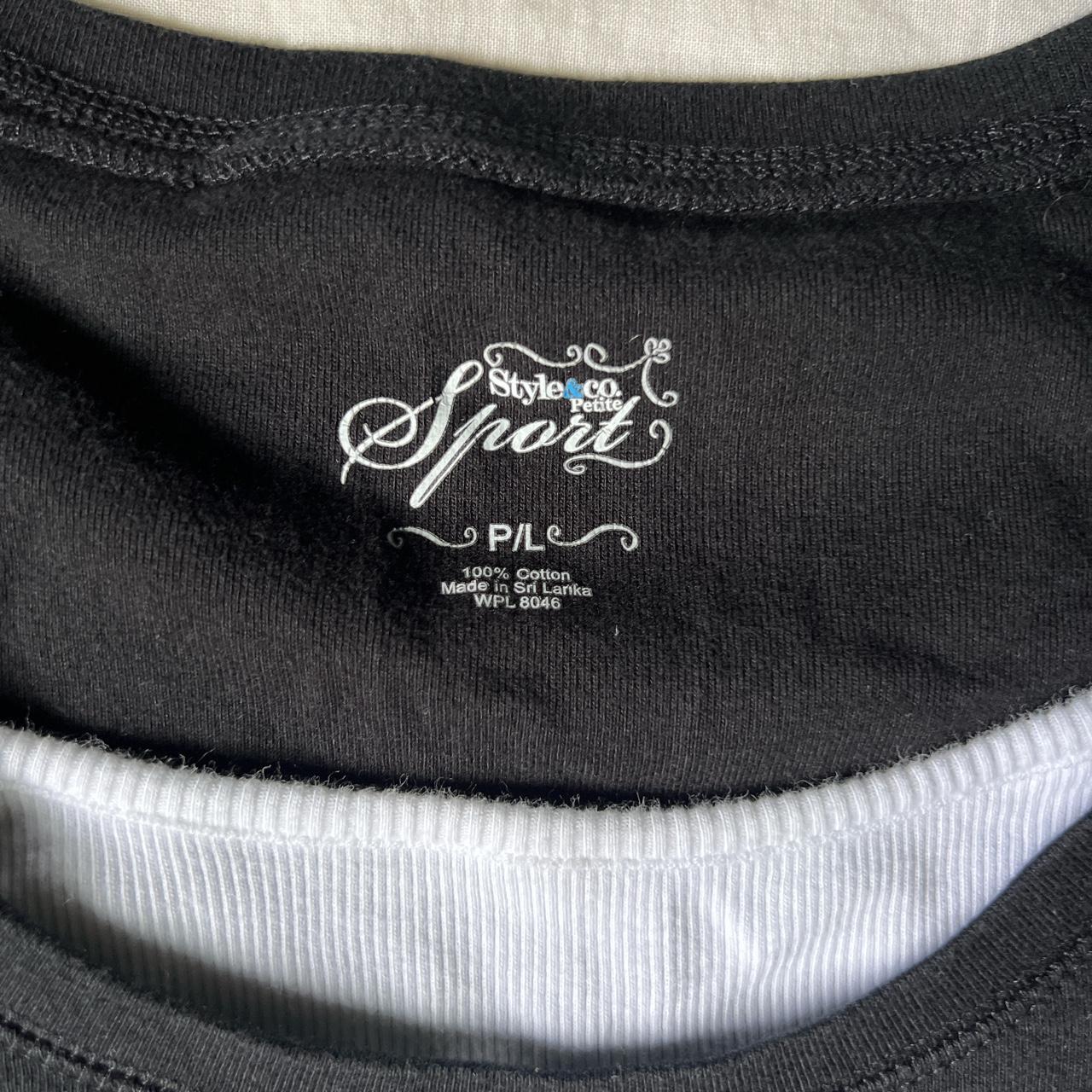 Style & Co Women's Black and White Tshirt Depop